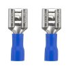 2x Konektor żeński 6.3mm z izolacją niebieski