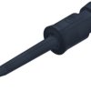 Miniature clamp test probe, black, max. 2 mm, L 57.5 mm, CAT O, solder connection, 931467100