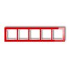 DECO Ramka pięciokrotna - efekt szkła (ramka: czerwona spód: biały) czerwony 17-0-DRS-5