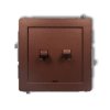 DECO Mechanizm łącznika podwójnego schodowego w stylu amerykańskim (dwa klawisze bez piktogramów) brązowy metalik 9DWPUS-33.1