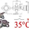 Termostat bimetaliczny 250VAC 10A 35°C poziomy NO