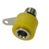 Gniazdo bananowe; 4mm; 24.246.3; żółty; lutowany; 15mm; 19A; 60V; mosiądz niklowany; ABS; Amass; RoHS