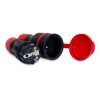 Zestaw EXTREM wtyczka + gniazdo 16A 2P+Z 250V IP54 czarny/czerwony ZWG-54