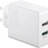 Dwuportowa szybka ładowarka USB QC3.0 28W biała 44957