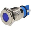 R-TECH 656948 Panel Indicator 16mm Flat 12V Blu Nickel Brass