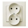 SONATA Gniazdo podwójne bez uziemienia IP20 z ramką ecru GP-2R/27 OSPEL