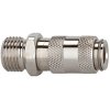 Quick-release coupling, L 28 mm, 35 bar, brass, nickel-plated, for hose, 107088