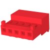 Socket housing, 5 pole, pitch 2.54 mm, angled, red, 3-643813-5