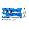 WAGO 769-251/000-006 2-conductor/1-pin Carrier Terminal Block Blue
