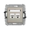 MINI Mechanizm gniazda komputerowego podwójnego 2xRJ45, kat. 6A, 8-stykowy taupe 60MGK-8