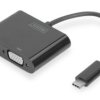 Adapter graficzny HDMI/ VGA 4K 30Hz UHD/ FHD na USB 3.1-C z audio czarny aluminiowy DA-70858