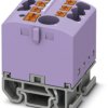 Distribution block, push-in connection, 0.14-4.0 mm², 7 pole, 24 A, 8 kV, purple, 3274182