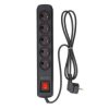 Przedłużacz elektryczny Listwa zasilająca antyprzepięciowa ARCON R5 na 5 gniazd 2P+Z z wyłącznikiem czarna 3m