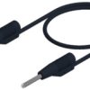 Measuring lead with (2 mm plug, rigid, straight) to (2 mm plug, rigid, straight), 500 mm, black, PVC, 0.5 mm², CAT O, 973595100