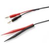 Measuring lead with (4 mm banana plug, straight) to (2 x tweezer tips), 1.2 m, black, CAT O, 974330000