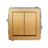 DECO Wyłącznik krzyżowy podwójny złoty 29DWP-66 KARLIK