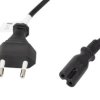 KABEL ZASILAJĄCY EURO (RADIOWY) CEE 7/16-IEC 320 C7 3M VDE CZARNY LANBERG
