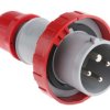 Złącze przemysłowe - zasilające 16A Wtyczka 415 V 3P + E Męski Scame Czerwony Montaż na kablu, IP67