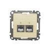 Sedna Design i Elements Gniazdo komputerowe 2xRJ45 kat.6 STP brzoza SDD180462S