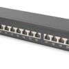 Patch panel, LSA, horizontal, 1 row, (W x H x D) 482.6 x 44 x 109 mm, black, DN-91624S-EA-B