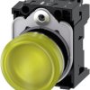 Kontrolka, SIRIUS ACT 3SU11 24V ac/dc Żółty Siemens LED średnica wycięcia 22 mm Montaż na panelu Śruba, IP66, IP67,