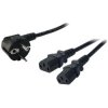 LogiLink CP101 Power Cable 1x PG Plug to 2x IEC C13 1.7m Black