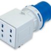 Adapter do przedłużacza sieciowego 16A Wtyczka, gniazdo 230 V 2P + E RS PRO Niebieski IP20