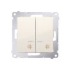 SIMON 54 Wyłącznik krzyżowy podwójny z podświetlany szybkozłącza krem DW7/2L.01/41 KONTAKT SIMON