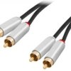 PRZEWOD 2*RCA 1.5M METAL