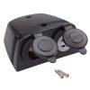 Dual USB-A + Cigarette Lighter Socket Surface Mount 12V/24V A13-142194BHD-BB3
