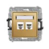 Mini Gniazdo Telefoniczne Podwójne 2Xrj11 4-Stykowy Beznarzędziowe Złoty 29Mgt-2