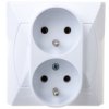 Akcent Gniazdo Podwójne Z/U Z Niezamiennością Faz Białe Gp-2Ac/00