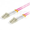 Patchcord światłowodowy MM LC/UPC-LC/UPC duplex 3mm OM4 bezhalogenowy LSOH magenta 5m LANBERG