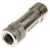 RKCS 4/9, M12, 4 styki, złącze żeńskie (gniazdo) proste, dławik (4-9mm), metalowe, ekranowane, LUMBERG, 56437, RKCS49, ZM12F4