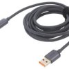 Kabel USB 2.0 USB A wtyk - USB C wtyk 2m czarny tekstylny 100W CAJY000501