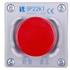Kaseta sterownicza 1-otworowa przycisk grzybkowy z osłoną czerwony 1R szara IP65 SP22K1\25-1