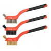 3 pcs Technical Wire Brush Set - Steel, Brass, Nylon - YATO YT-6351
