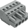 Socket header, 5 pole, pitch 5 mm, angled, gray, 231-105/026-000