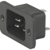 Panel plug C20, 3 pole, screw mounting, solder connection, black, 4798.9200