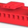 Plug housing, 10 pole, pitch 2.5 mm, straight, red, 917694-2