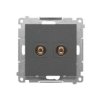SIMON 55 Gniazdo głośnikowe pojedyncze grafitowy mat TGL.01/116 KONTAKT SIMON