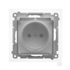 SIMON 55 Gniazdo pojedyncze z uziemieniem szybkozłącza IP44 z uszczelką klapka transparentna aluminium mat TGZ1BCZ.01/143A KONTA