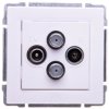 KOS66 Gniazdo antenowe podwójne TV/SAT/SAT białe 660478