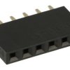Piny (gniazdo); kołkowe; PBS06S; 2,54mm; czarny; 1x6; proste; 8,5mm; 3mm; przewlekany (THT); złocone; RoHS