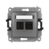 ICON Gniazdo pojedyncze HDMI 2.1 8K i gniazdo komputerowe pojedyncze 1xRJ45 kat 6A 8 stykowe grafitowy 11IGHK-86A KARLIK