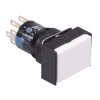 AB6H-M2PWC White 16mm Momentary Rectangle Push Button Switch IP65 DPDT