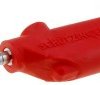 BANAN-WFK20R Wtyk bananowy przykręcany - maks. grubość kabla: 4mm, do 60VDC, czerwony, z gniazdem 4mm osiowym i poprzecznym (Sch