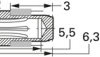 Solder receptacle, 20 A, Solder receptacle, Soldered connection