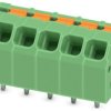 PCB terminal, 5 pole, pitch 3.5 mm, AWG 24-16, 16 A, spring-clamp connection, green, 1861962