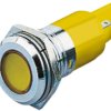 Lampka kontrolna do montażu panelowego 24V ac/dc, Żółta 22mm LED Chrom Końcówka lutownicza RS PRO